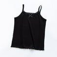 thumbnail image 1 of Ussuma Camisole for Girls Solid Color Bow Lace Lightweight Pure Cotton Tank Tops Kids Summer Flowy Loose Fit Casual Cute Sleeveless Crewneck Tunic Tops T Shirt Breathable leisure Holiday Party, 1 of 3