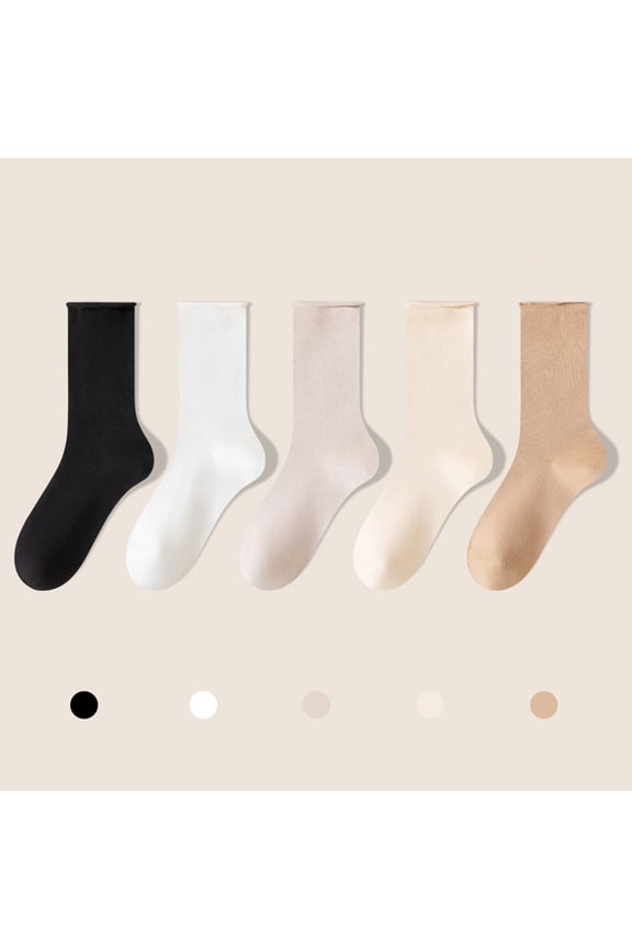 Mid Calf Socks Women Solid Color Deodorization Summer Breathable Climb a Mountain Ride a Bike Daily Wear BrownBlackFree Size