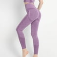 thumbnail image 1 of Ussuma My Order Athletic Pants for Women Solid Color Slim-Leg High Waist Seamless Moisture Wicking Stretchable Pants Peach Fitness Yoga Butt Lifting Active Pants Tailored Fit Jegging Purple S, 1 of 3