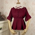 thumbnail image 1 of Ussuma off The Shoulder Tops for Women Workout Tops for Women Women'S Renaissance Shirt off Shoulder Puff Sleeve Loose Smocked Blouse Tops Online Shopping Solidcolor, 1 of 5