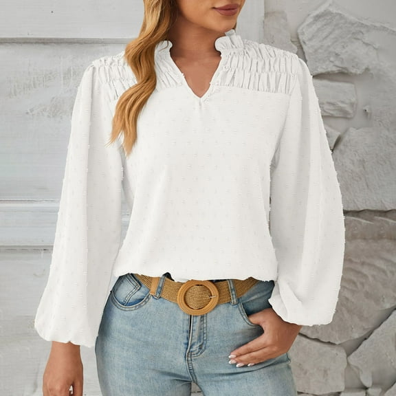 Ussuma Tops for Women Trendy Women'S Summer Solid Lace V-Neck Short Sleeve Solid T-Shirt Top Summer Saving Crew Neck T Shirts for Womens Tops Round-Neck Solidcolor