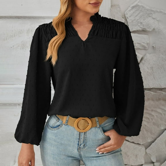 Ussuma Workout Tops for Women Women'S Summer Solid Lace V-Neck Short Sleeve Solid T-Shirt Top Festive Fashion Crew Neck T Shirts for Womens Tops Round-Neck Solidcolor