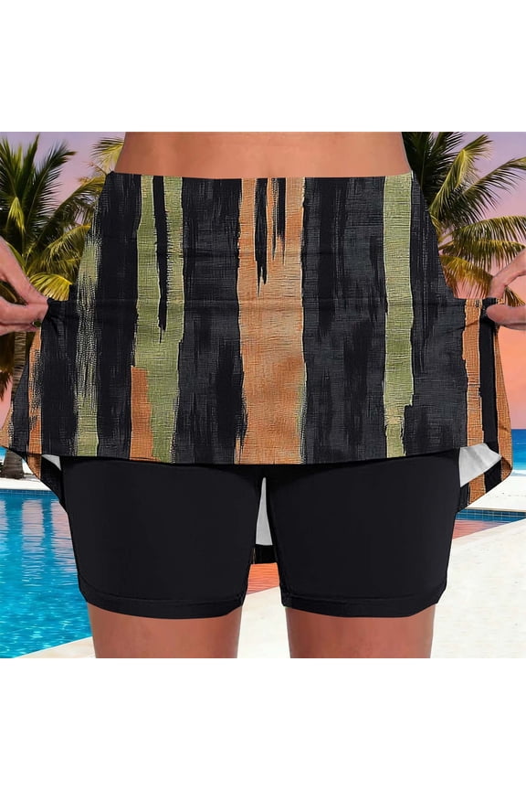 Yoga Shorts for Women Gym Shorts Print Shorts Stylish Breathable Summer Fashion Leisure Holiday Beach Sports Run S Black