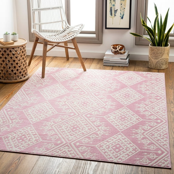 Ustad Pink 2' x 2'11" Global Rectangle Area Rug