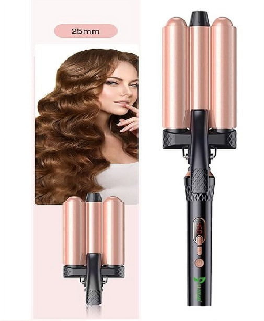 Ustar 3 Barrel Curling Iron Wand Triple Hair Waver Ceramic Tourmaline Hair Crimper 25mm 1 inch Temperature Adjustable Heat Up Quickly Waver Iron Pink Ustar 3 Barrel Curling Iron Wand Triple Hair Waver Ceramic Tourmaline Hair Crimper 25mm 1 inch Temperature Adjustable Heat Up Quickly Waver Iron Pink