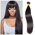 thumbnail image 1 of Ustar Affordable 100% Human Hair Straight One Bundle 10"-30"inch Natural BLACK 14", 1 of 7