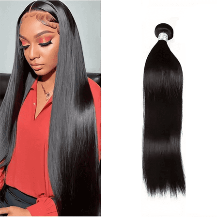 Ustar Brazilian Straight Virgin Human Hair Bundles Blended Hair Basic 1B 12 Inch Natural Black