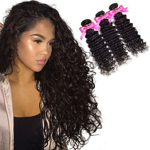 Ustar Brazilian Virgin 3 Bundles Deep Wave 100% Human Hair 20"22"24"