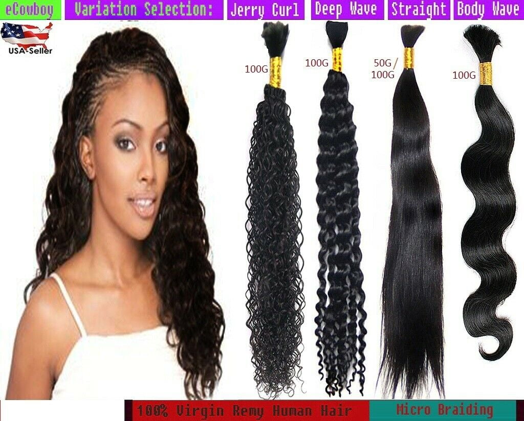 Ustar Bulk Hair for Micro Braiding Hair Weave 100  display picture 1
