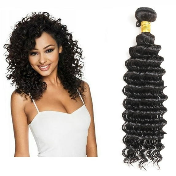 Ustar Deep Wave Brazilian Human Weave Hair 100% Unprocessed Virgin Brazilian Human Hair Bundles Extensions Natural Color 30 inch