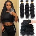 thumbnail image 1 of Ustar Deep Wave Bundles Human Hair 14 16 18 inch Brazilian 100% Unprocessed Virgin Human Hair Double Weft Deep Curly Weave Natural Black, 1 of 5