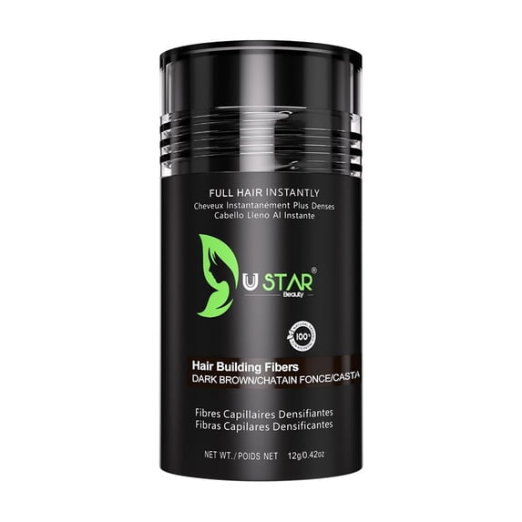 Ustar Hair Building Fibers Hair Loss Concealer for Thinning Hair Dark Brown 0.42oz/12G