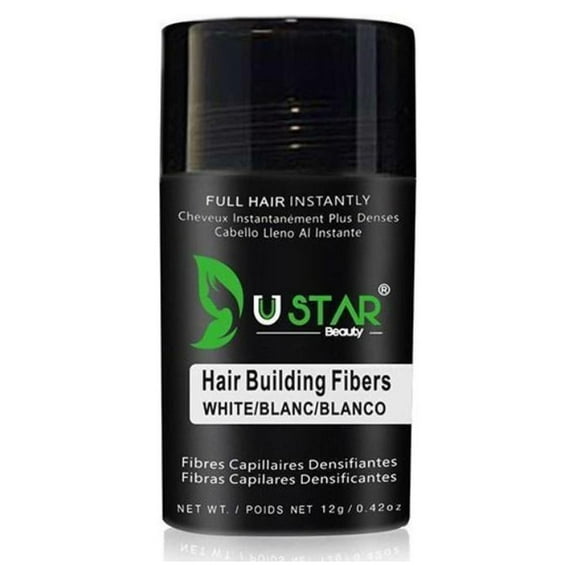 Ustar Hair Building Fibers Hair Loss Concealer for Thinning Hair White 0.42oz/12G