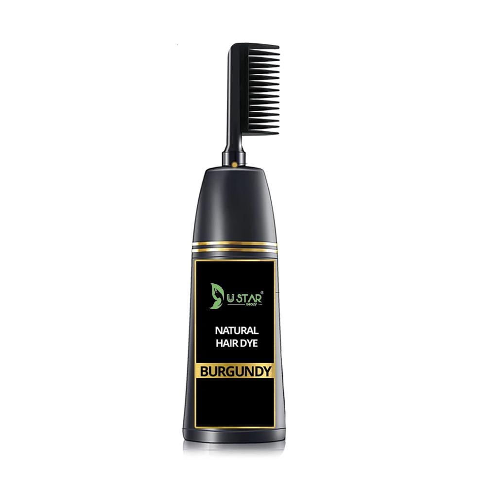 Ustar Hair Color Permanent Hair Dye Cream with Comb Applicator Ammonia-Free - Burgundy