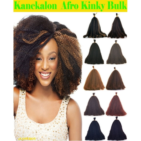 Ustar Hot Sell Kanekalon Braiding Curly Hair Afro Kinky Bulk Extension Hair for Braiding - Color Rich Copper Red #4 Length 12''- 3 Pack
