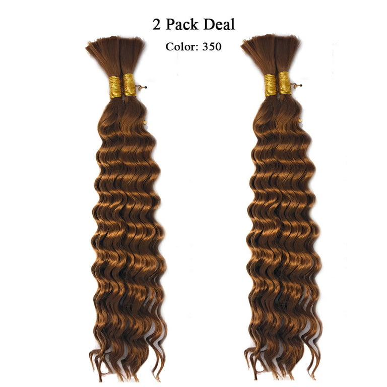 Ustar Hot Selling 18 Deep Weave Bulk Braiding Hair, Human Hair Blend Micro  Braids 18 Deep Wave Bulk for Braiding and Colors, #350 Dark Copper Red