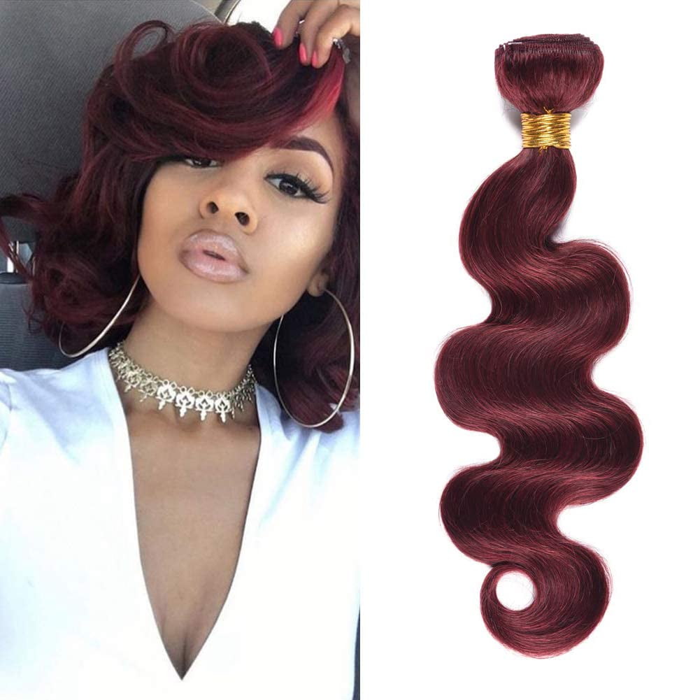Ustar Human Hair Bundles 99j Burgundy Bundles Body Wave 100% Unprocessed Human Hair 10“