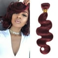 thumbnail image 1 of Ustar Human Hair Bundles 99j Burgundy Bundles Body Wave 100% Unprocessed Human Hair 16", 1 of 7