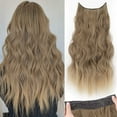 thumbnail image 1 of Ustar Invisible Wire Hair Extensions with Transparent Wire Adjustable Size 4 Secure Clips Long Wavy Secret Synthetic Hairpiece 16 inch Ash Brown mix Bleach Blonde for Women, 1 of 7