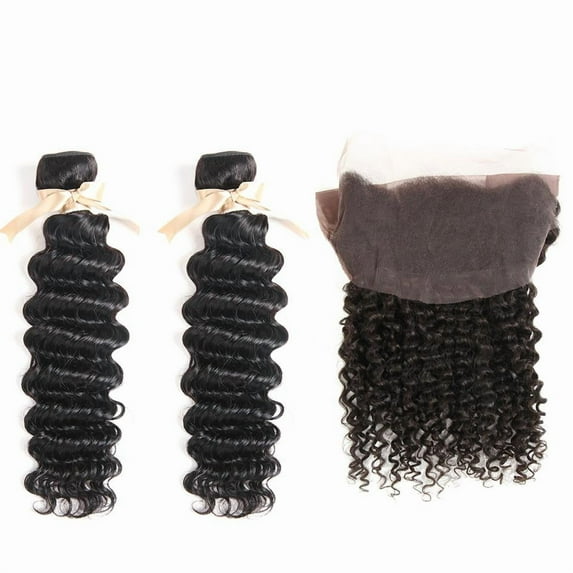 Ustar Virgin Hair 2 Bundles with 360 Frontal Deep Wave
