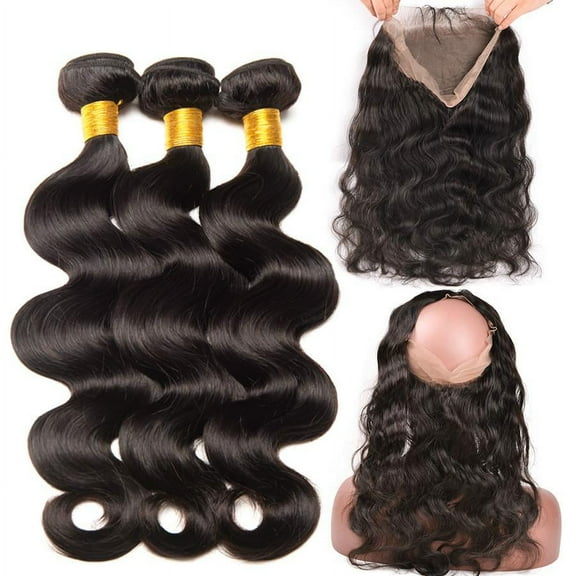 Ustar Virgin Hair Deep Wave Wave 3 Bundles with 360