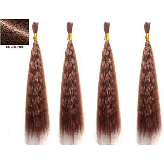 Ustar Wet N Wavy Bulk Virgin Remy Hair Synthetic Fibers for Box Braiding Crochet Braids MAKE WAVE BY HOT WATER - 2 Pack DEAL Length 18 Inch ( #30)