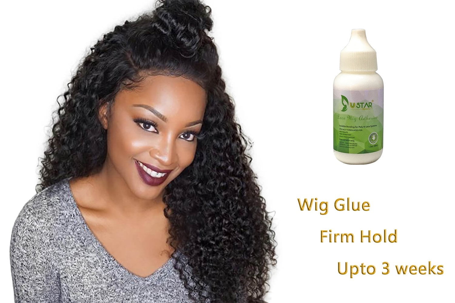 Anti-Fungus Hair Lace Wig Cap 1oz White Bonding Adhesive Glue and Remover, Size: One Size