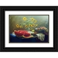 thumbnail image 1 of Ustinagreen 18x14 Black Ornate Wood Framed with Double Matting Museum Art Print Titled - Still Life With Watermelon And Grapes, 1 of 4