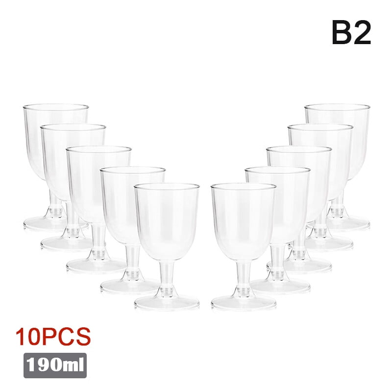 Ustorage 1/10Pcs Plastic Disposable Clear Champagne Cocktail Glasses