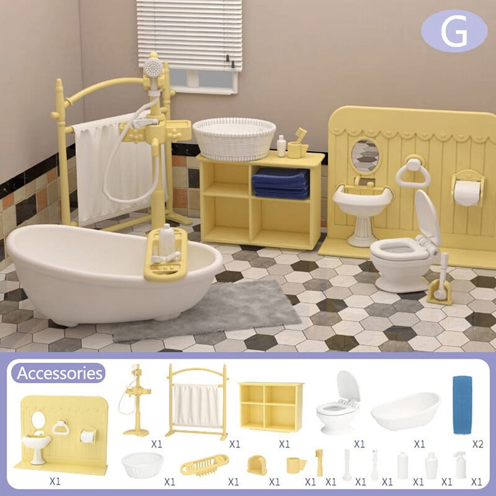 Ustorage Doll House Children'S Mini Supermarket Kitchen Bedroom