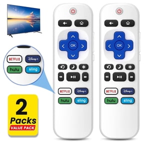 Ustris 2 Pack Remote Control Compatible for Roku Smart TV Ruko Ruku Roko Remotes Replacement, Only for Roku/ TCL /Onn /Hisense /Sharp /Philips/ Westinghouse Insignia Element TLC