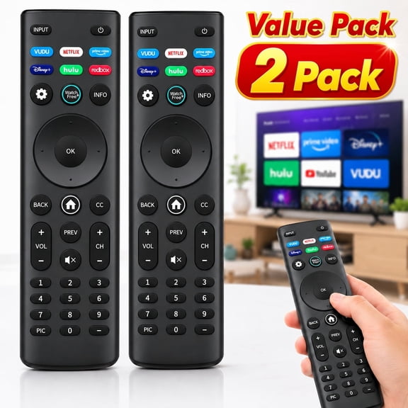 Ustris 2 Pack Universal Replacement Remote Control compatible for VIZIO Smart TVs XRT140 Universal Remote XRT136 compatible with Vizio Smartcast D/E/M/P/PX/V/OLED-Series TV