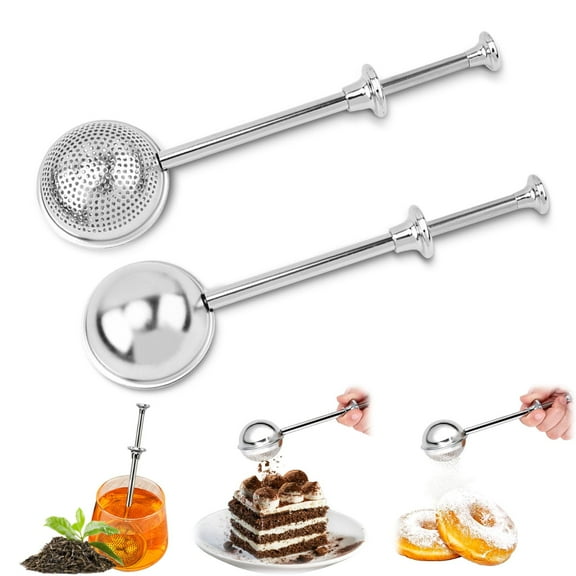 Ustris 2PC Small Flour Sifter Sugar Shaker-Flour Duster, Powdered Duster Flour for Bread Baking, One-Handed, Baking Supplies for Home Bakers,Sourdough Bread,Sugar Flour,Spices,Tea Leaves