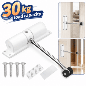 Ustris Automatic Door Closer, Zinc Alloy Safety Spring Door Closer Adjustable 30 kg Closing Door Hinge (White)