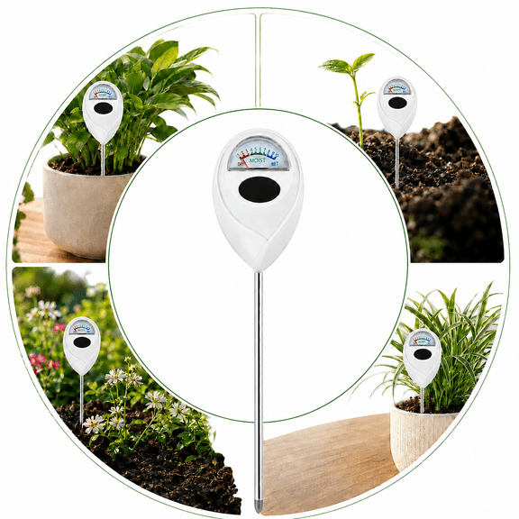 Ustris Soil Moisture Meter, Soil Moisture Monitor for House Plants, Soil Hygrometer Moisture Sensor for Indoor & Outdoor, Garden, Farm, Lawn Plant Care, No Battery Needed(White)