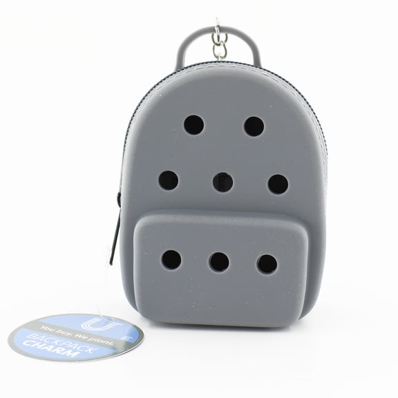 U Style Mini Silicone Backpack Keychain, Gray