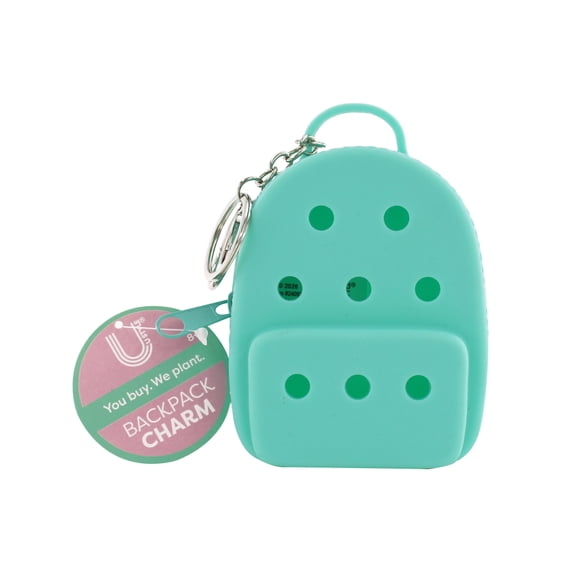 U Style Soft Silicone Mini Backpack Keychain, Mint Green