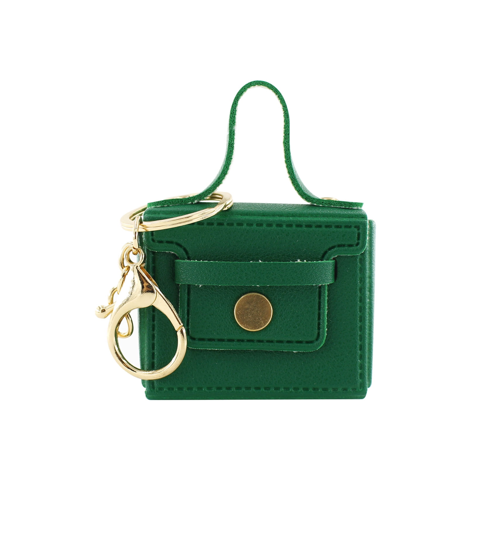 U Style Mini Purse Keychain, Faux Leather, Green, 2.5" x 1" x 2"