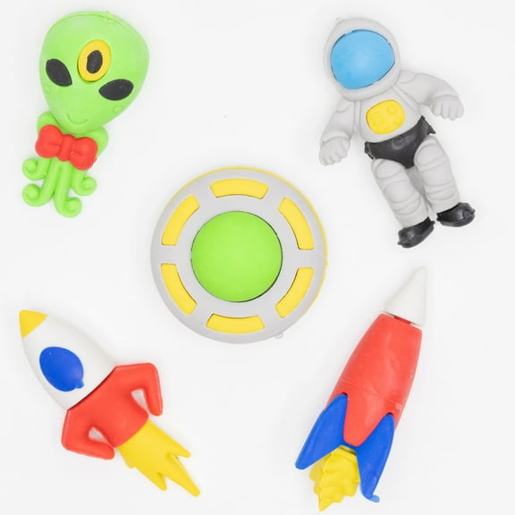 U Style Mini Erasers, 5 Pack, Space