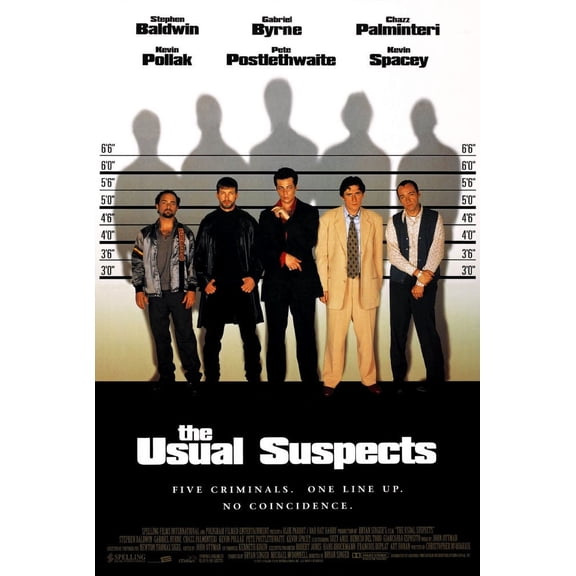 Usual Suspects The Movie Poster Art Metal Sign 8in x 12in Metal Print 8x12 Square Adults Metal Wall Art