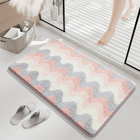 Usupdd Carpet Bathroom Non Slip Mat (Multicolor), Carpet Bathroom Non Slip Mat Absorbent Floor Mat Entrance Mat Non Slip Foot Mat Bedroom Carpet