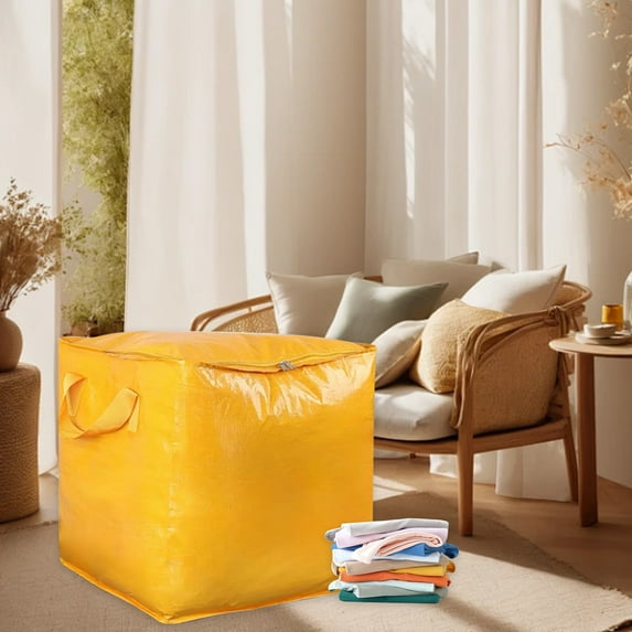 Usupdd Heavy Duty Storage With Reinforced (Yellow), Heavy Duty Storage With Reinforced Handles Extra Large Storage Bags For Clothes Toys Christmas Decoration Organizer Tote Bag Thickened