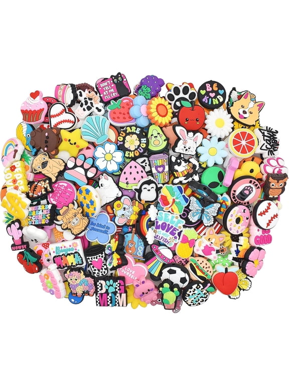 120Pcs Silicone Focal Beads Bulk Clip Mixed Cute Loose for Beadable Pens Keychains Jewelry Making DIY Gift Class Prize