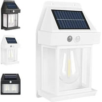 Usynox Outdoor Solar Wall Lamp, 2 Pack New Outdoor Solar Wall lamp Waterproof, Dusk to Dawn Brighter Porch Wall Square Lights with 3 Modes & Motion Sensor for Patio, Backyard, Garage (White)