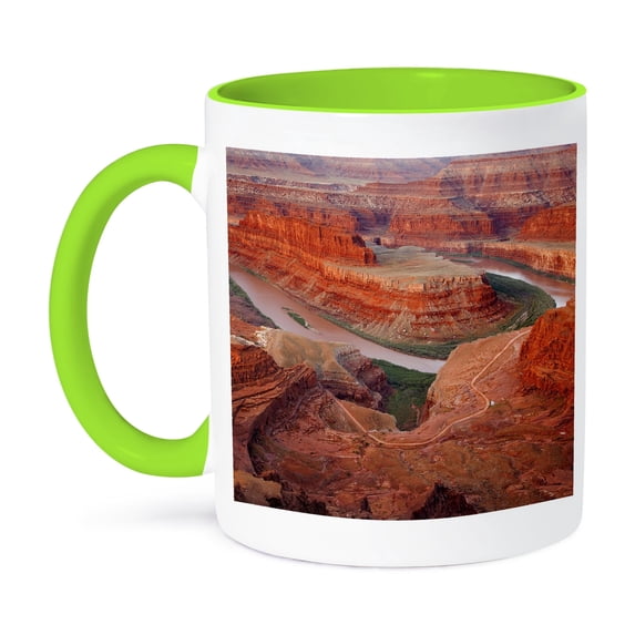 Ut, Dead Horse Point Sp, Colorado River Gooseneck - Us45 Bja0051 - Jaynes Gallery, 11oz Two-Tone Green Mug