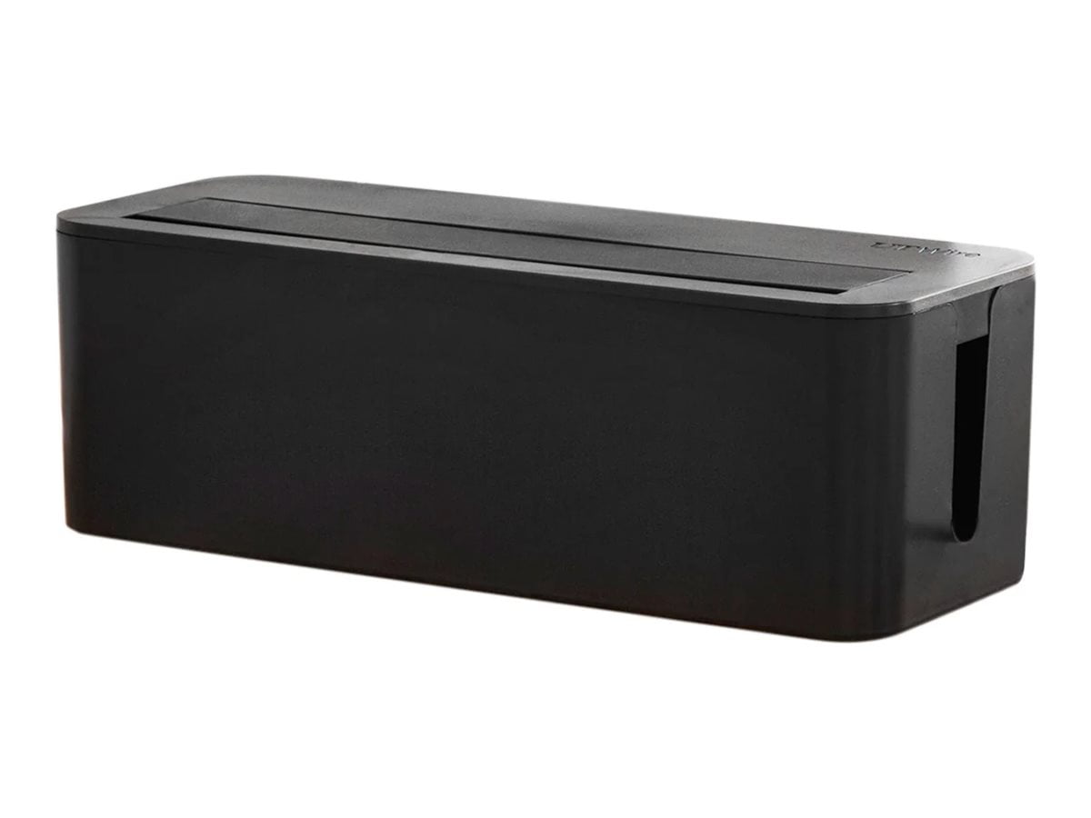 Black Plastic Under-Desk Cable Organizer Box