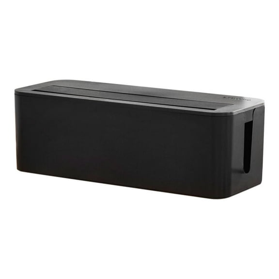 UT Wire In-Box Extra Large Cable Organizing Management Box for Under Desk Surge Protector Concealer Black