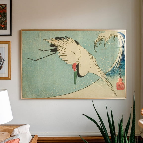 Utagawa Hiroshige Crane Flying Over A Wave Japanese Wall Art