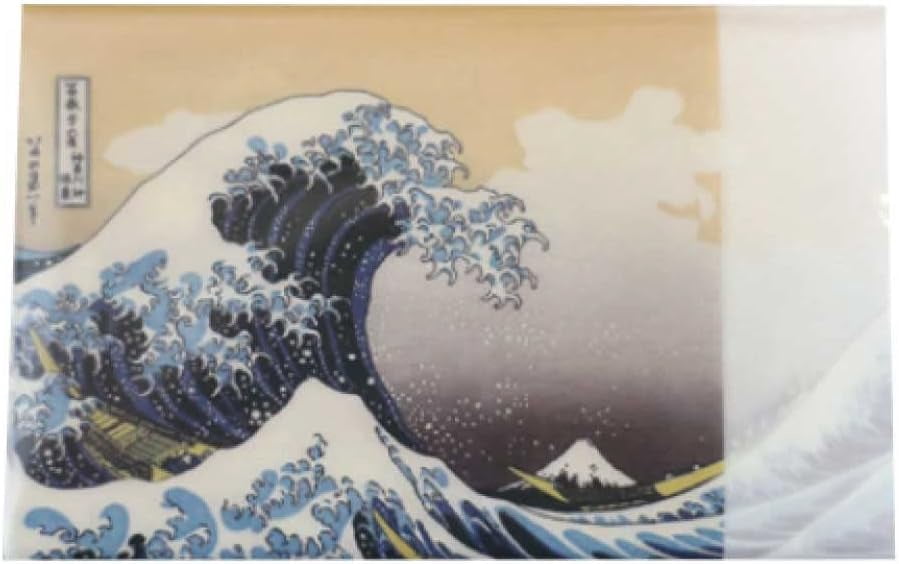Utagawa Hiroshige 'Thirty-six Views of Mount Fuji'之一 'The Great Wave' ukiyo-e design, Mino Washi Japanese traditional opening paper 20 sheets