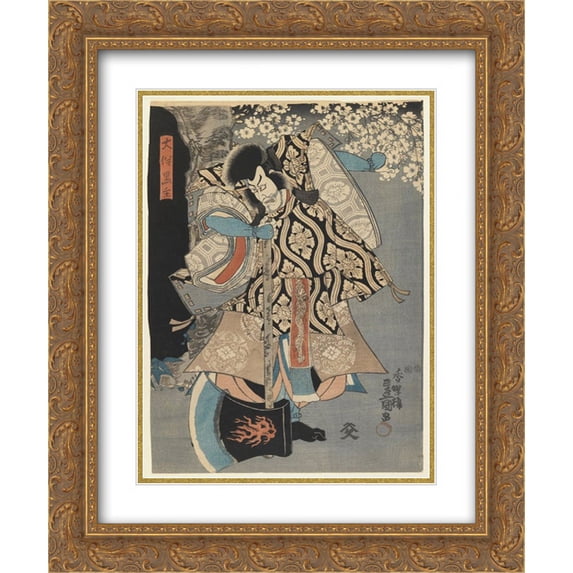 Utagawa Kunisada 2x Matted 20x24 Gold Ornate Framed Art Print 'The Actor'